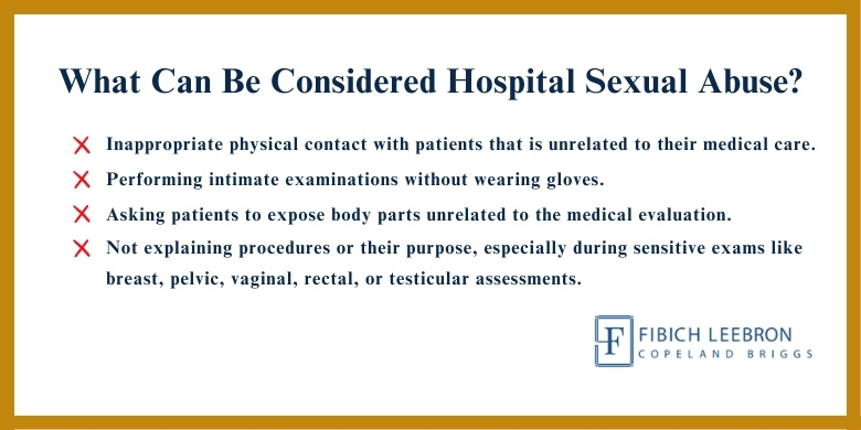 What is considered sexual abuse in hospitals?