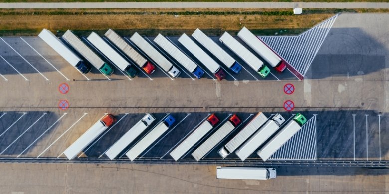 trucks parked