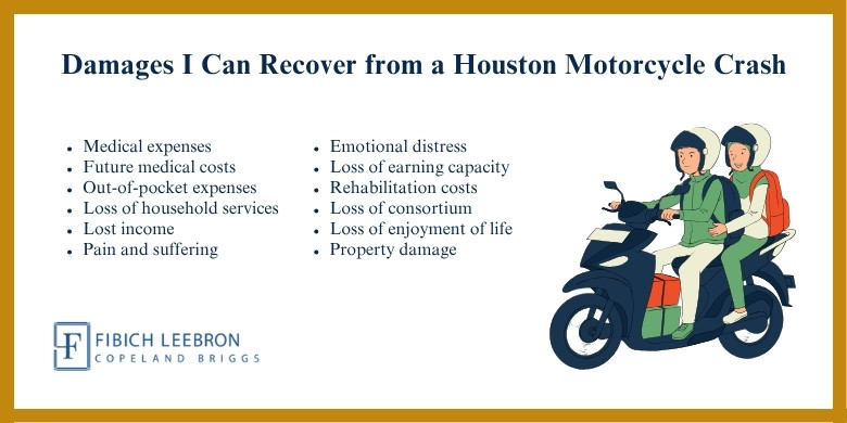 Damages I can recover from a Houston motorcycle crash