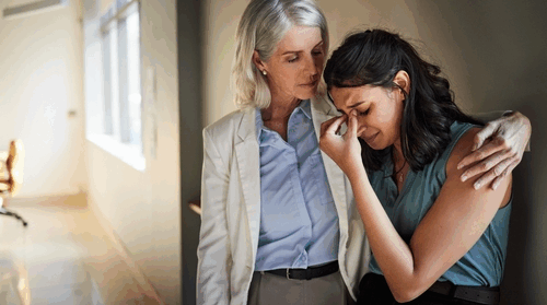 woman seeking support from Houston Texas sexual abuse lawyer