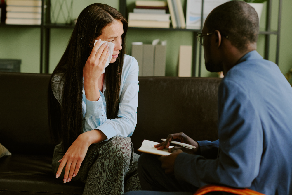 victim of sexual abuse speaking to Houston sexual abuse attorney